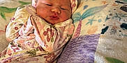 Finleigh joined the competition — help win amazing prizes! newborn, baby, infant, blanket, headband, floral_pattern, sleepy, cute, soft, bed, cozy, wrapped, person, indoors, resting, child, young, portrait, cute_baby, sleeping