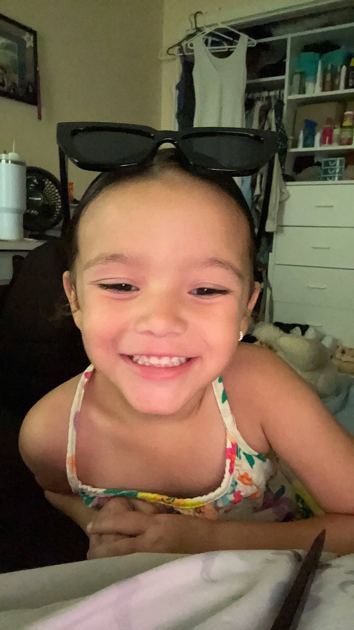 Amalía joined the competition — help win amazing prizes! audio_equipment, chair, cheek, chest_of_drawers, child, cutlery, ear, eyelash, fashion_accessory, fun, hair_accessory, happy, headpiece, joy, person, personal_protective_equipment, room, shelf, shelving, sitting