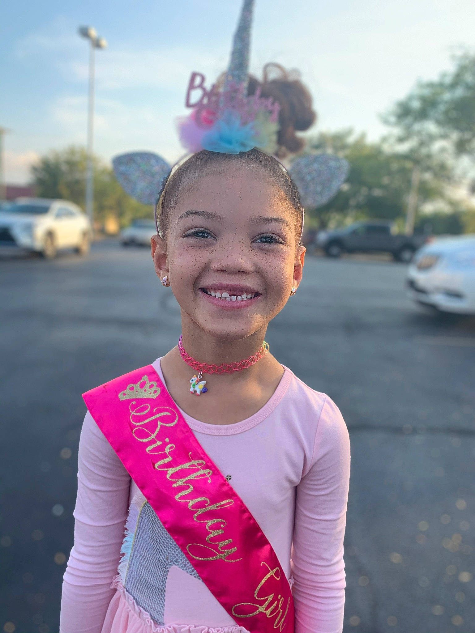 Avaree joined the competition — help win amazing prizes! child, costume, ear, face, forehead, fun, gesture, hair, happy, head, joy, lip, neck, person, photography, pink, plant, smile, tree, vacation