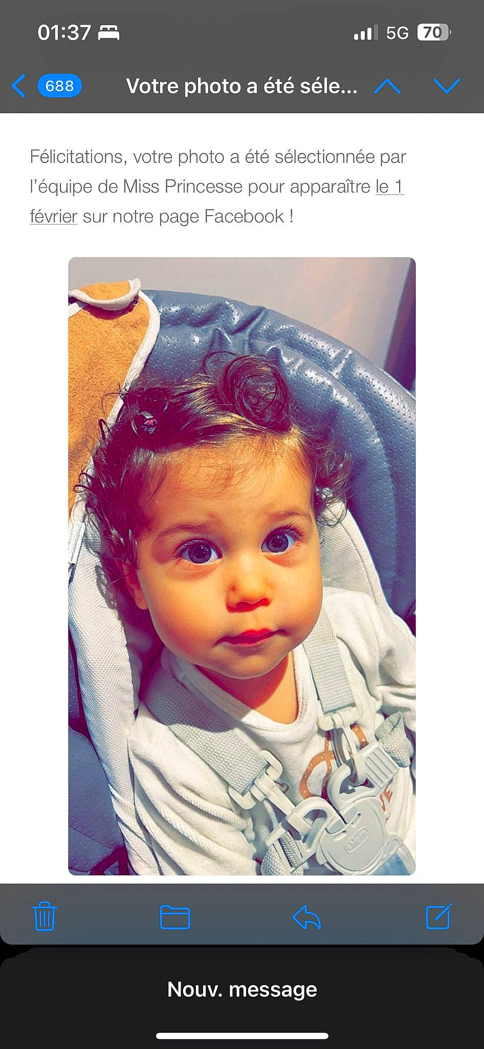 Havana participe au concours pour gagner de l'argent avec cette photo : baby, baby_toddler_clothing, cheek, child, chin, cool, ear, eyebrow, eyelash, face, fashion_accessory, forehead, hairstyle, happy, head, nose, person, product, selfie, sleeve