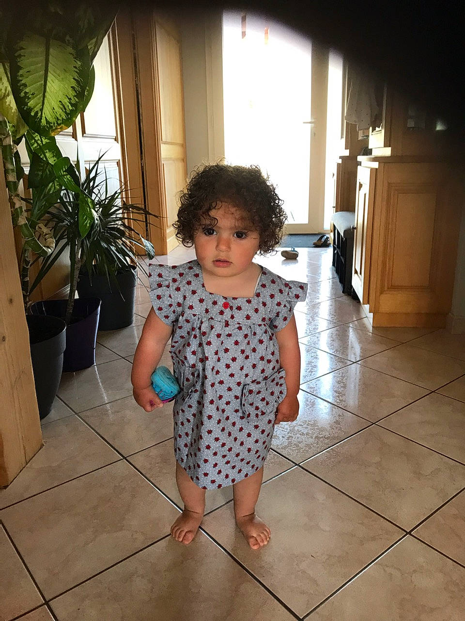 Manon participe au concours pour gagner de l'argent avec cette photo : baby_toddler_clothing, barefoot, beauty, child, door, floor, flooring, flowerpot, foot, hardwood, house, houseplant, human_leg, laminate_flooring, person, plant, sleeve, tints_and_shades, toddler, waist
