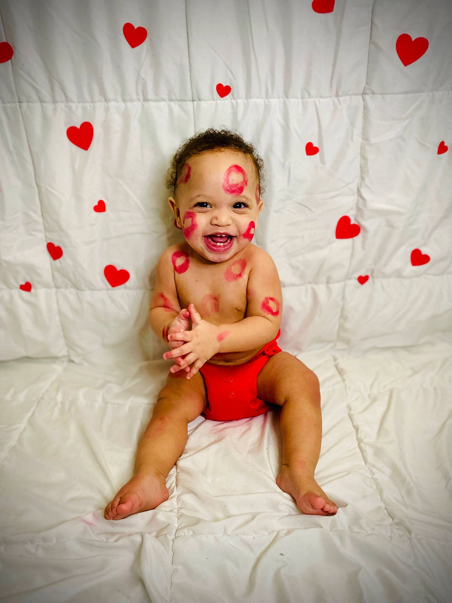 Zaylen joined the competition — help win amazing prizes! arm, baby, barefoot, comfort, event, face, flash_photography, foot, happy, head, human_body, human_leg, person, pink, sitting, skin, smile, stomach, textile, thigh