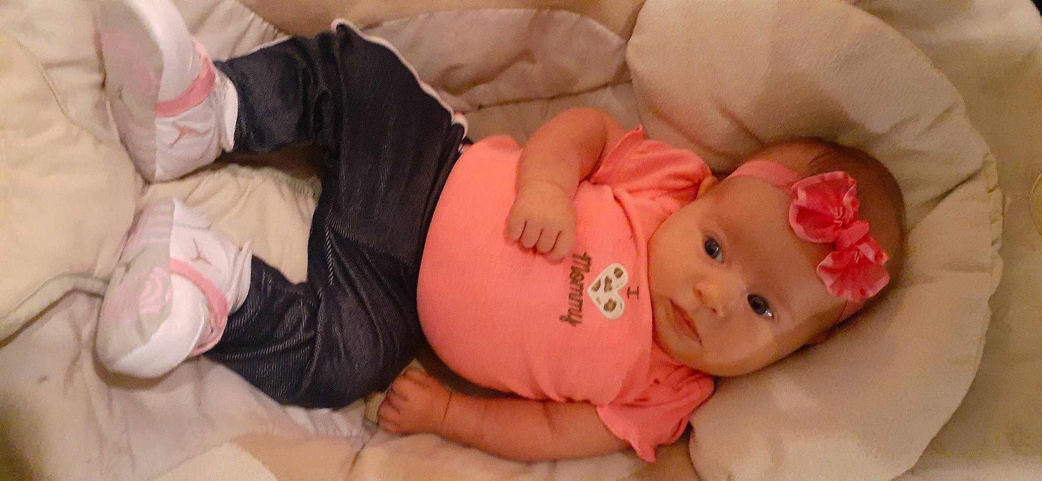 Ellianna joined the competition — help win amazing prizes! baby, cheek, child, finger, hand, headwear, mouth, person, pink, stomach, thumb, toddler