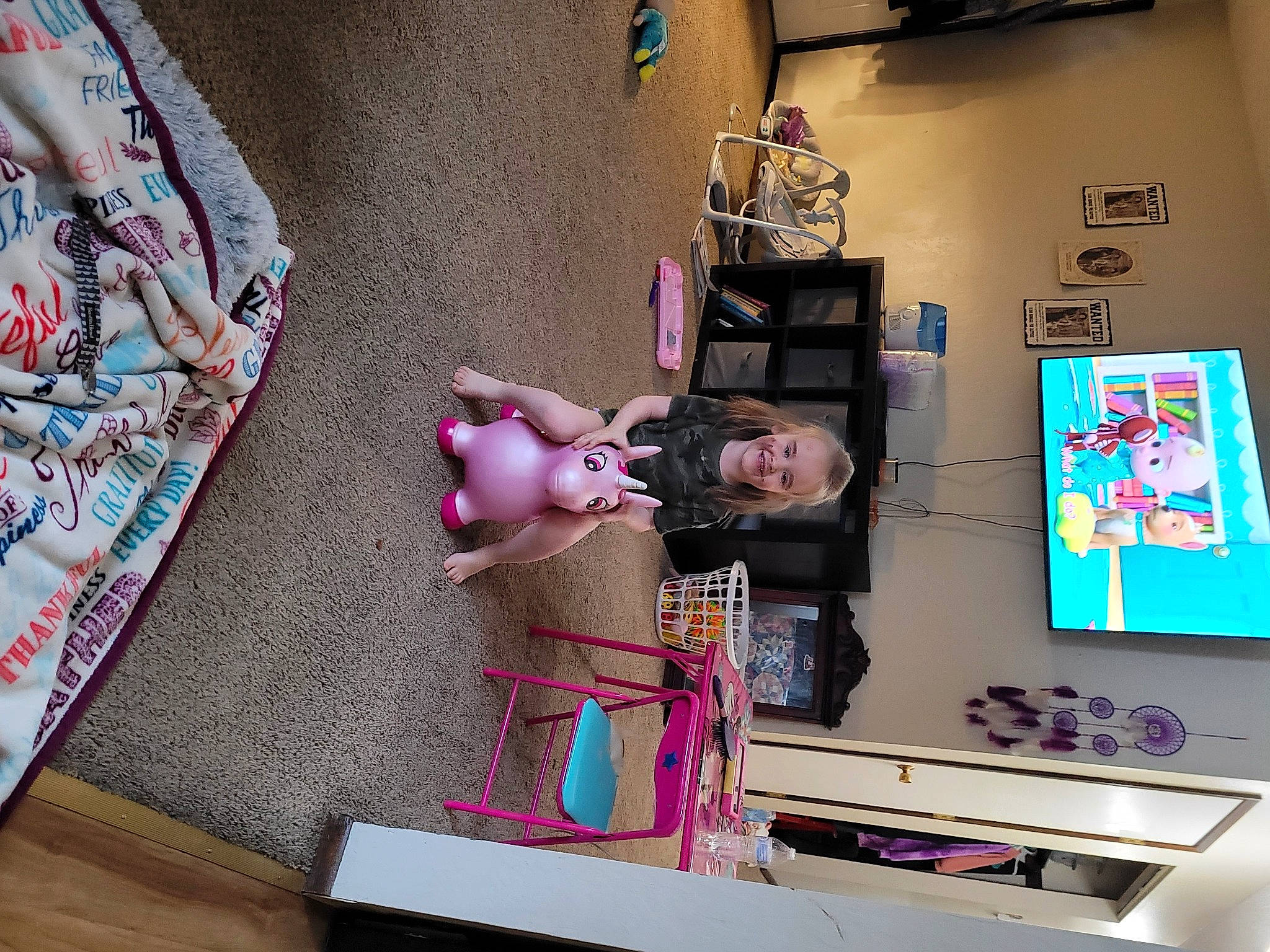 Karlie joined the competition — help win amazing prizes! advertising, art, carmine, collection, flooring, fun, graphic_design, house, interior_design, joy, machine, magenta, person, pink, purple, room, shelf, shelving, space, toy