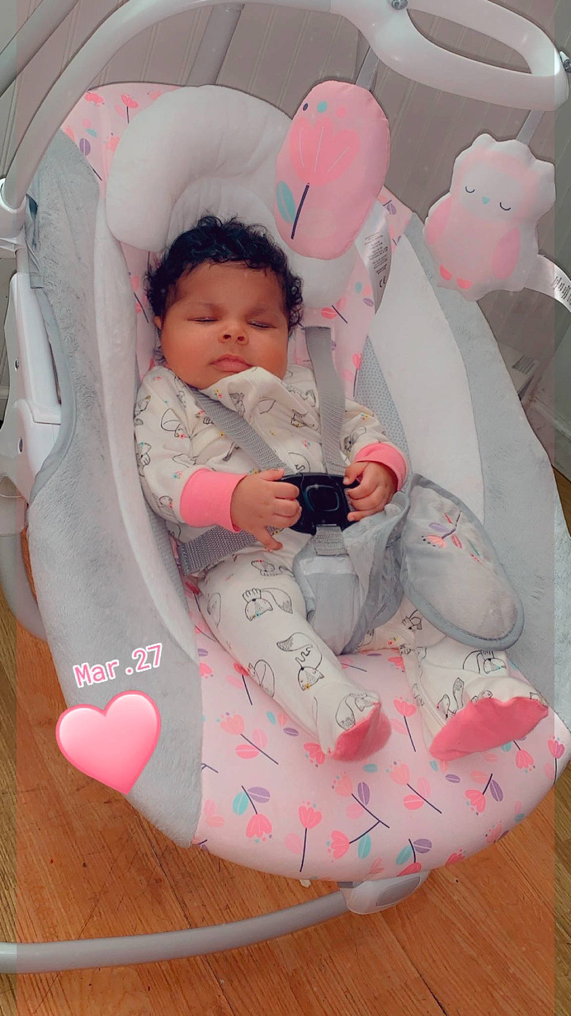 Aliya joined the competition — help win amazing prizes! arm, baby, baby_carriage, baby_products, baby_sleeping, baby_toddler_clothing, bag, comfort, hairstyle, head, infant_bed, lap, leg, linens, luggage_and_bags, mouth, person, pink, red, toddler