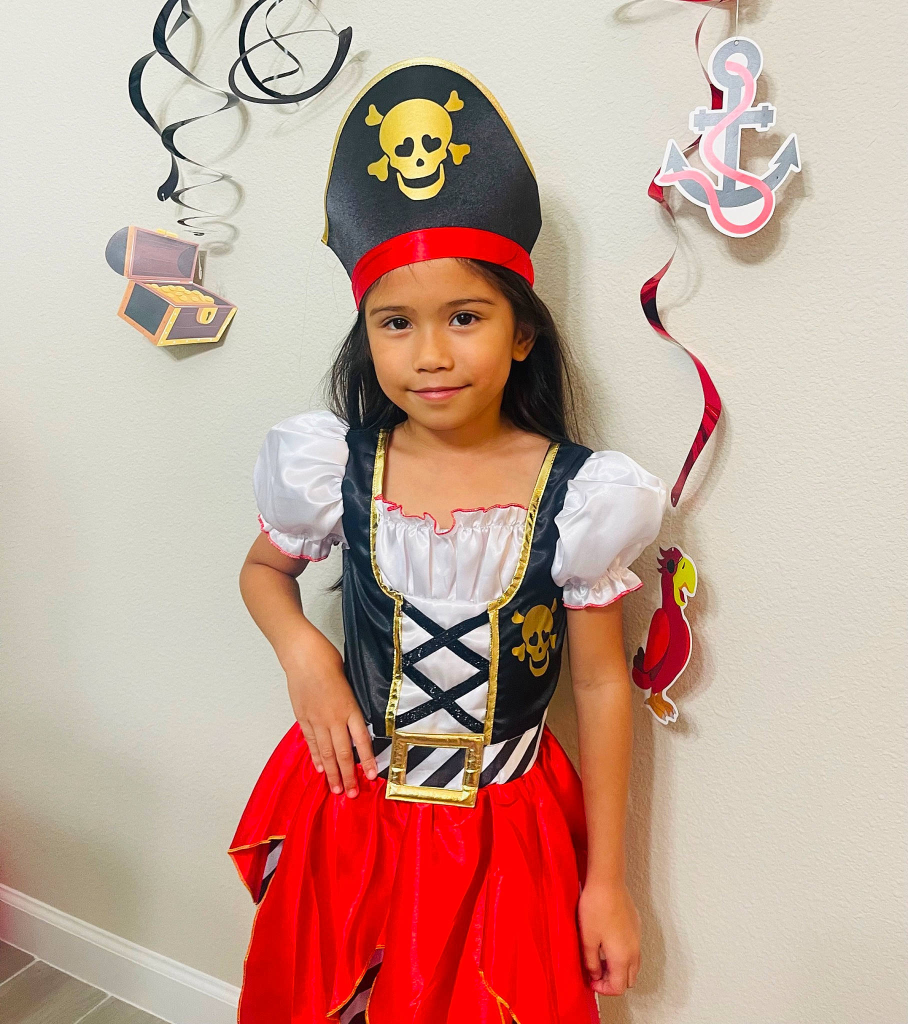 Aliyah joined the competition — help win amazing prizes! baby_toddler_clothing, carmine, costume, costume_design, costume_hat, day_dress, fashion_accessory, fashion_design, gesture, happy, headgear, headwear, jewellery, joy, necklace, one_piece_garment, pattern, person, red, sleeve