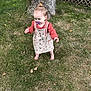 Adalynn joined the competition — help win amazing prizes! toddler, child, barefoot, grass, tree, outdoor, pacifier, dress, long_sleeve, necklace, hair_tie, yard, nature, exploring, cute, baby, person, small, standing, daylight
