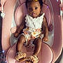Lay Ani is registered to the contest to win money with this photo: baby, child, pink_seat, flower_hairclip, baby_shoes, floral_outfit, smiling_face, soft_toys, star_toy, moon_toy, knitted_blanket, cute, indoors, wooden_floor, baby_bouncer, comfort, playful, sparkle_effect, infant, adorable