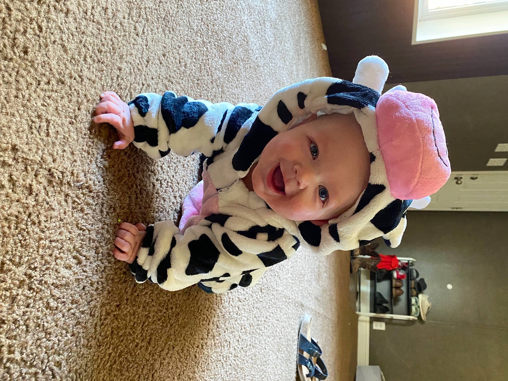 Wallace is registered to the contest to win money with this photo: baby, baby_toddler_clothing, baby_toys, carmine, child, costume, fun, happy, headwear, person, pink, play, smile, toddler