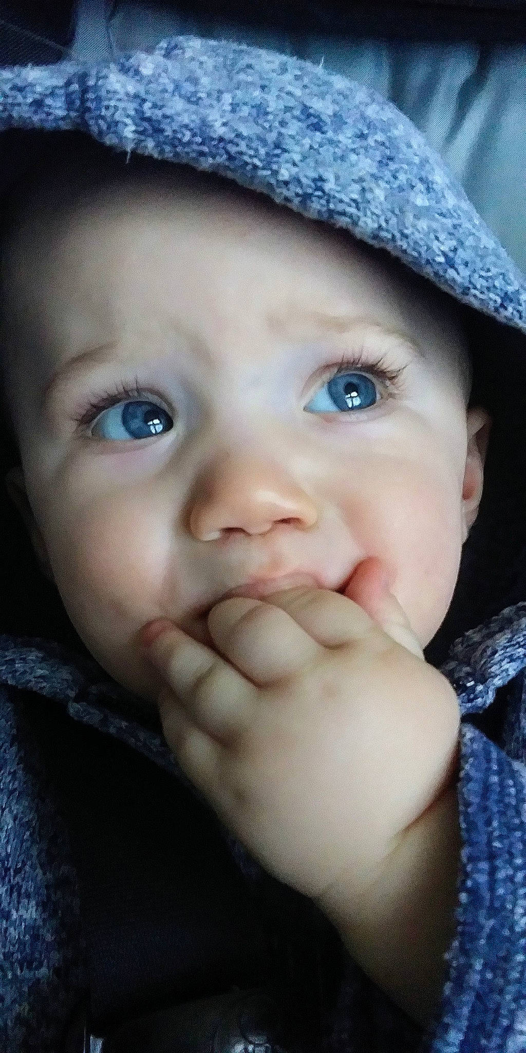 Konner is registered to the contest to win money with this photo: baby_toddler_clothing, beauty, blue, cheek, child, chin, eye, eyebrow, eyelash, facial_expression, finger, forehead, headgear, headwear, iris, lip, mouth, nail, nose, organ