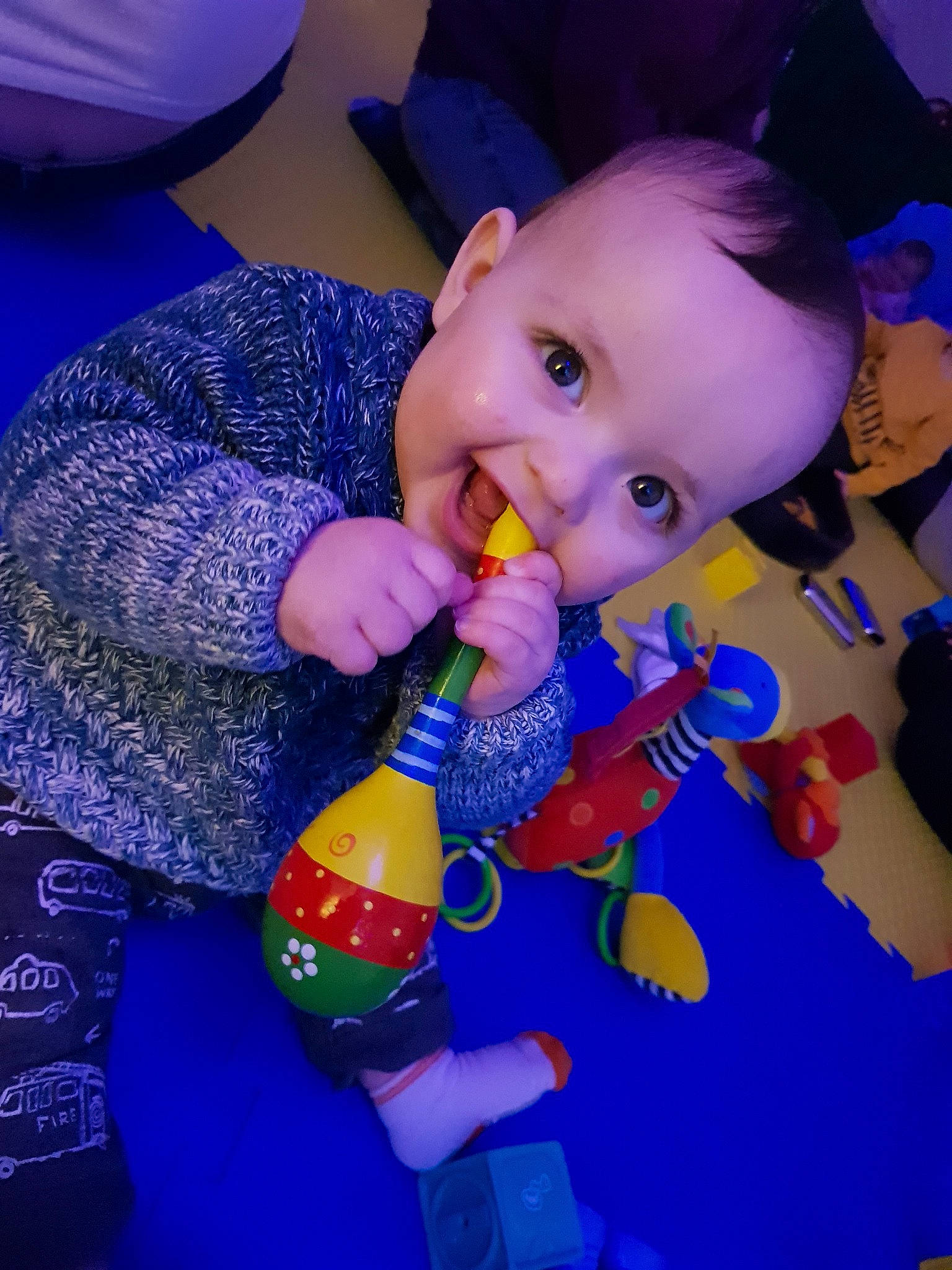 Theodore joined the competition — help win amazing prizes! baby, cheek, child, ear, eye, fun, iris, person, play, purple, skin, toddler, toy, under_exposed