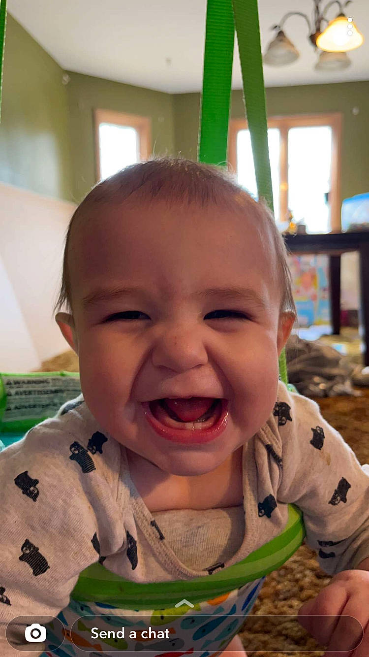 Vincent joined the competition — help win amazing prizes! baby, baby_laughing, baby_toddler_clothing, cheek, child, chin, ear, fun, green, happy, iris, lip, mouth, nose, person, skin, smile, snapshot, toddler, tongue