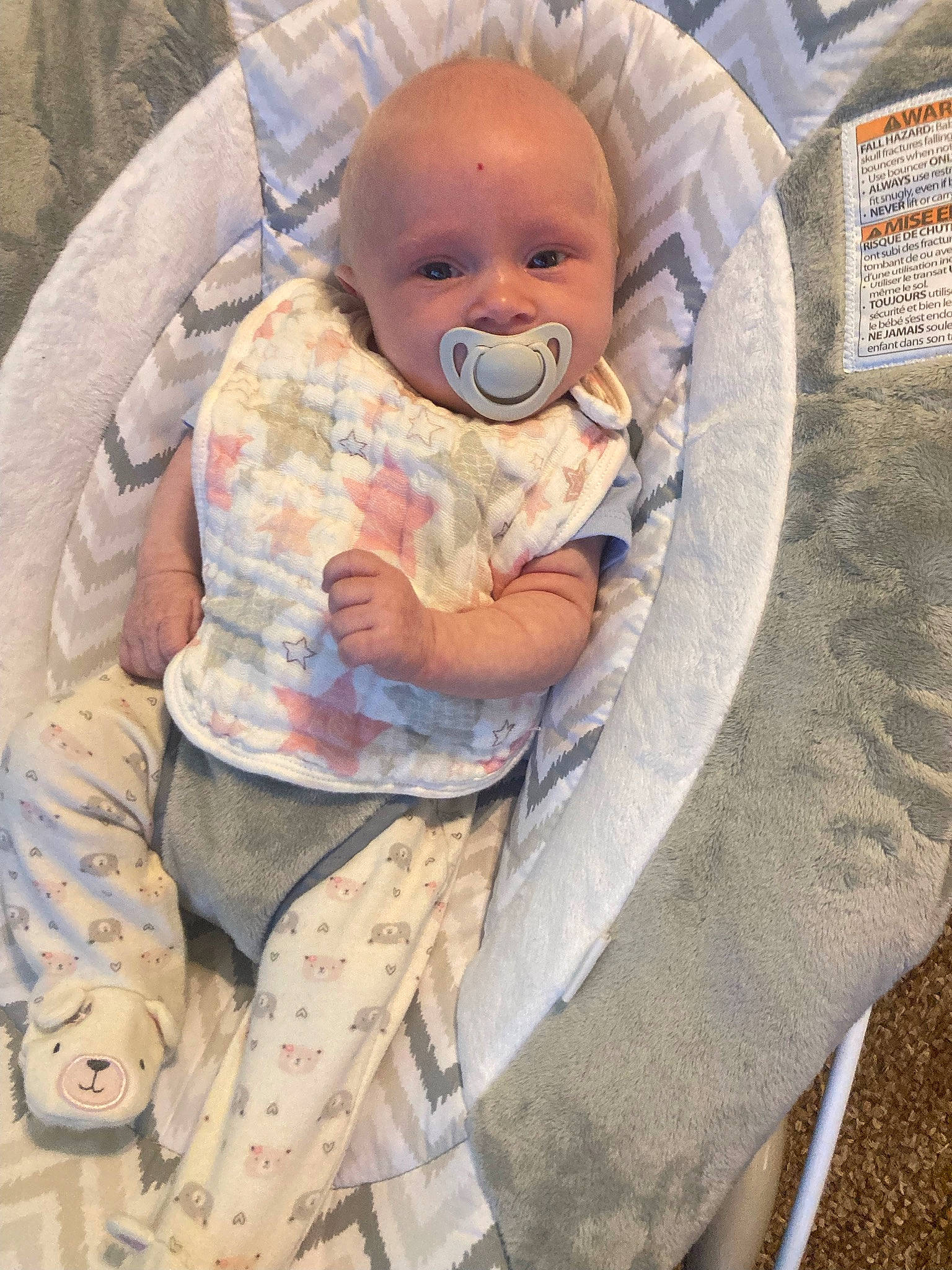 Isla joined the competition — help win amazing prizes! baby, baby_carriage, baby_products, baby_safety, baby_sleeping, baby_toddler_clothing, camouflage, cheek, child, comfort, infant_bed, linens, military_camouflage, pattern, person, sitting, skin, toddler