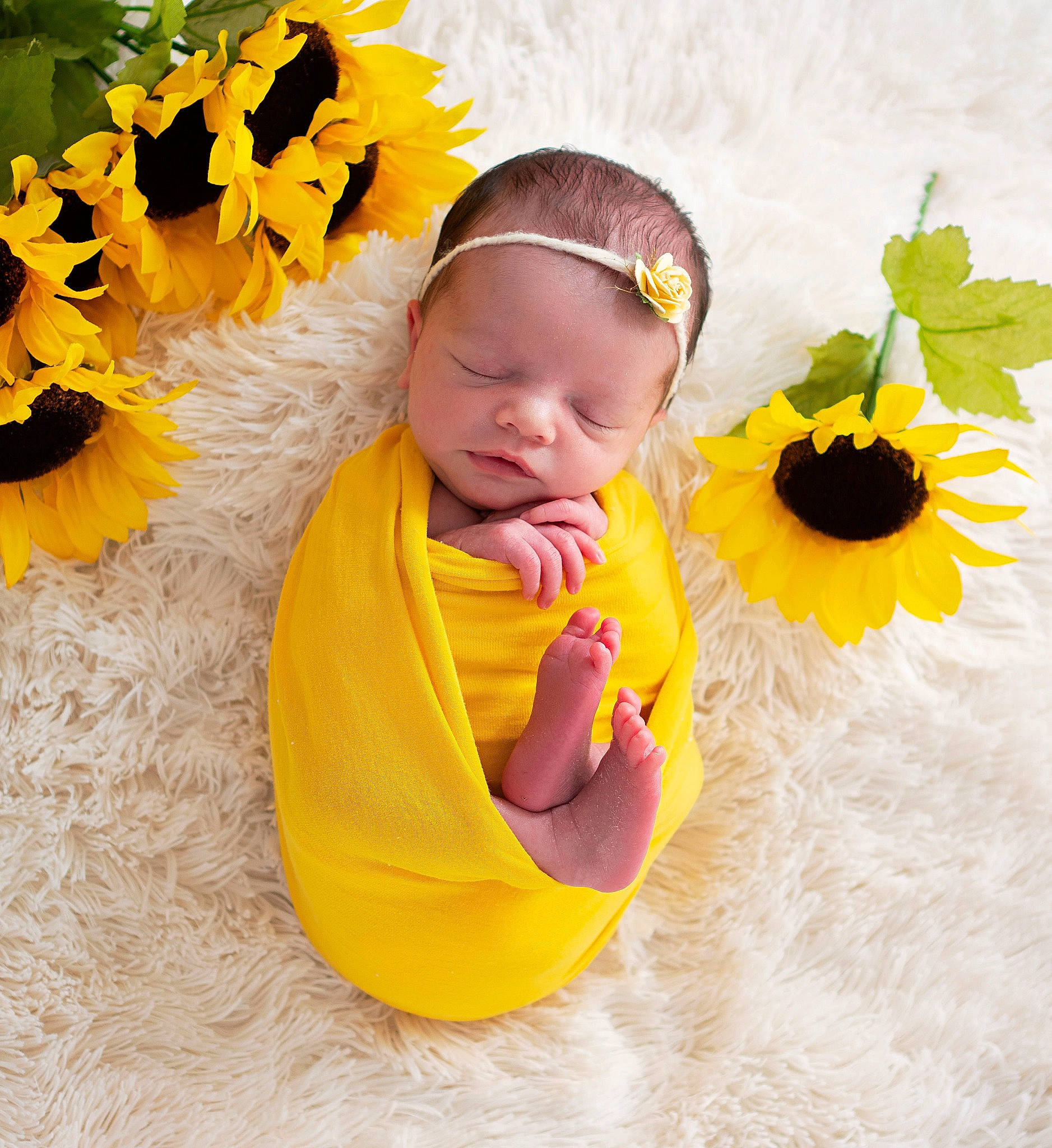 Avi joined the competition — help win amazing prizes! baby, child, fashion_accessory, flower, hair_accessory, happy, headband, person, petal, photography, plant, sunflower, toddler, yellow