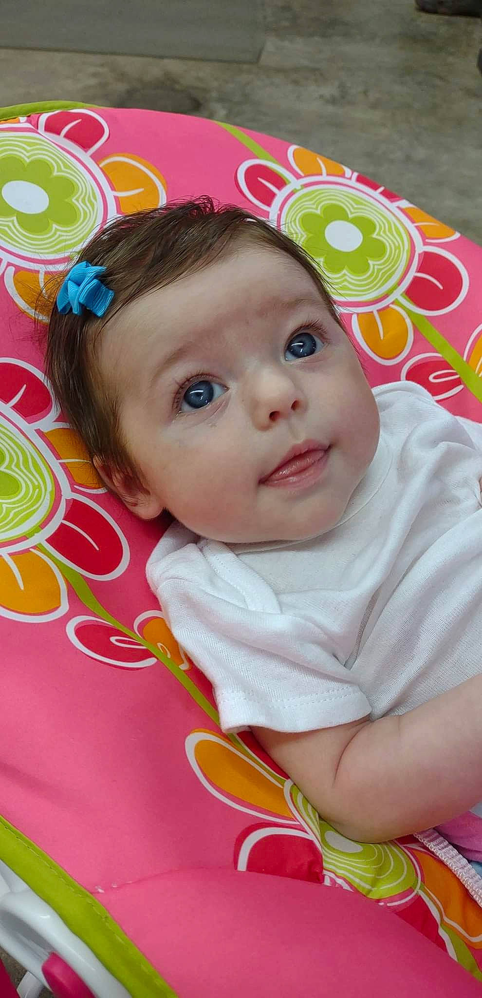 Sophia is registered to the contest to win money with this photo: baby, baby_toddler_clothing, cheek, chin, eye, eyebrow, eyelash, face, facial_expression, happy, head, iris, lip, nose, person, pink, product, skin, sleeve, textile