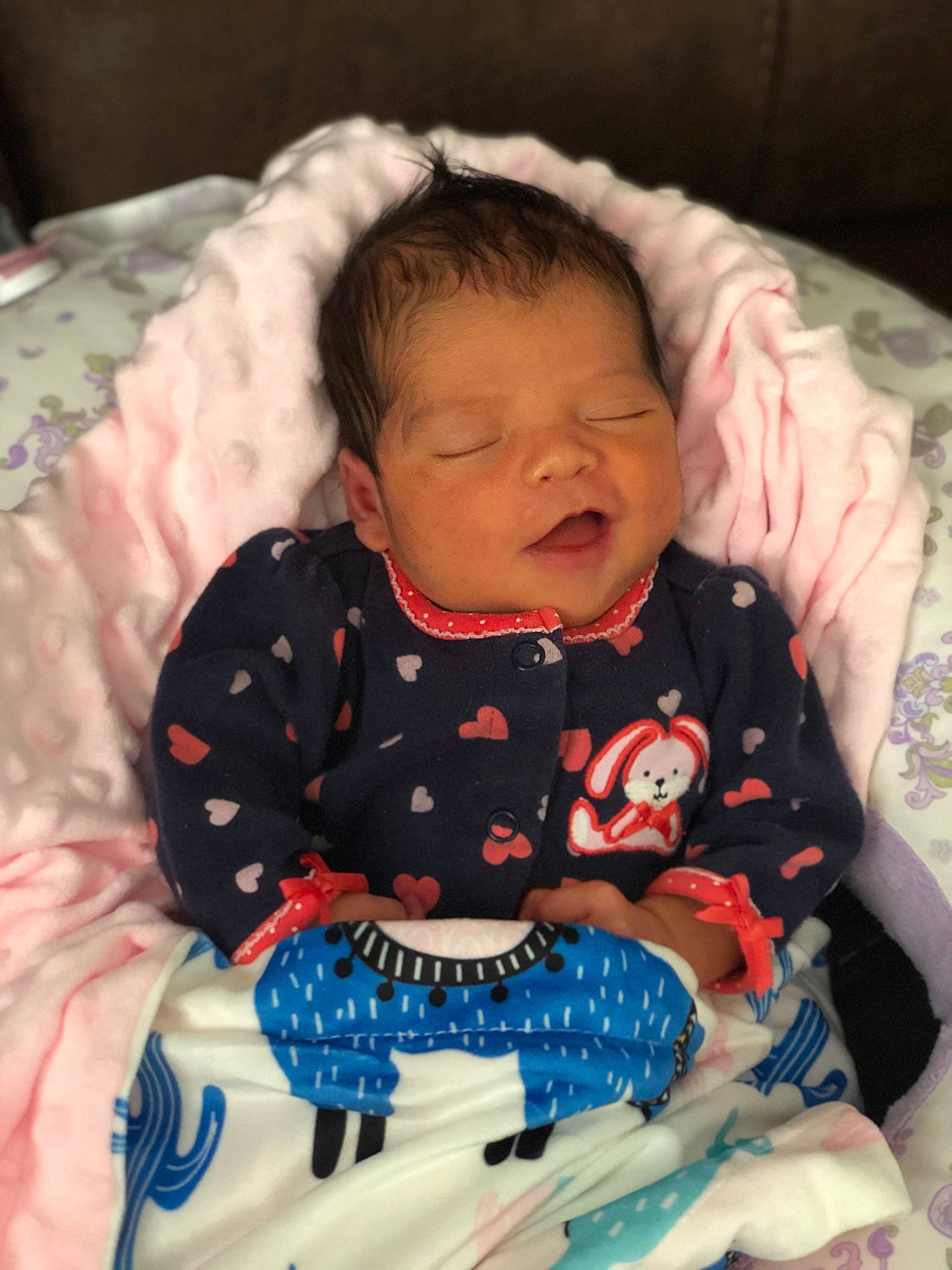 Hazel joined the competition — help win amazing prizes! baby, baby_products, baby_toddler_clothing, bedding, birth, cheek, child, head, person, product, sitting, skin, sleep, smile, textile, toddler