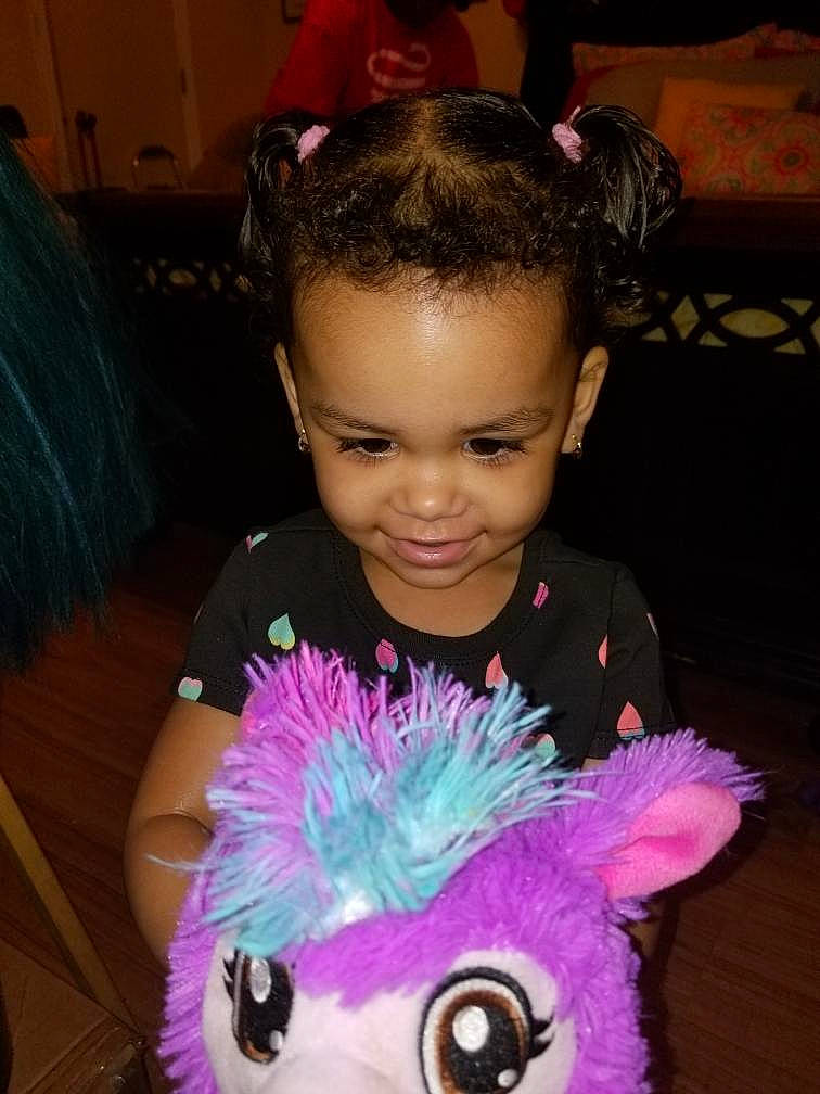 Zuri joined the competition — help win amazing prizes! baby_toddler_clothing, cheek, child, ear, event, eyelash, fun, hair, hairstyle, happy, head, iris, joy, magenta, necklace, organ, person, pink, purple, skin