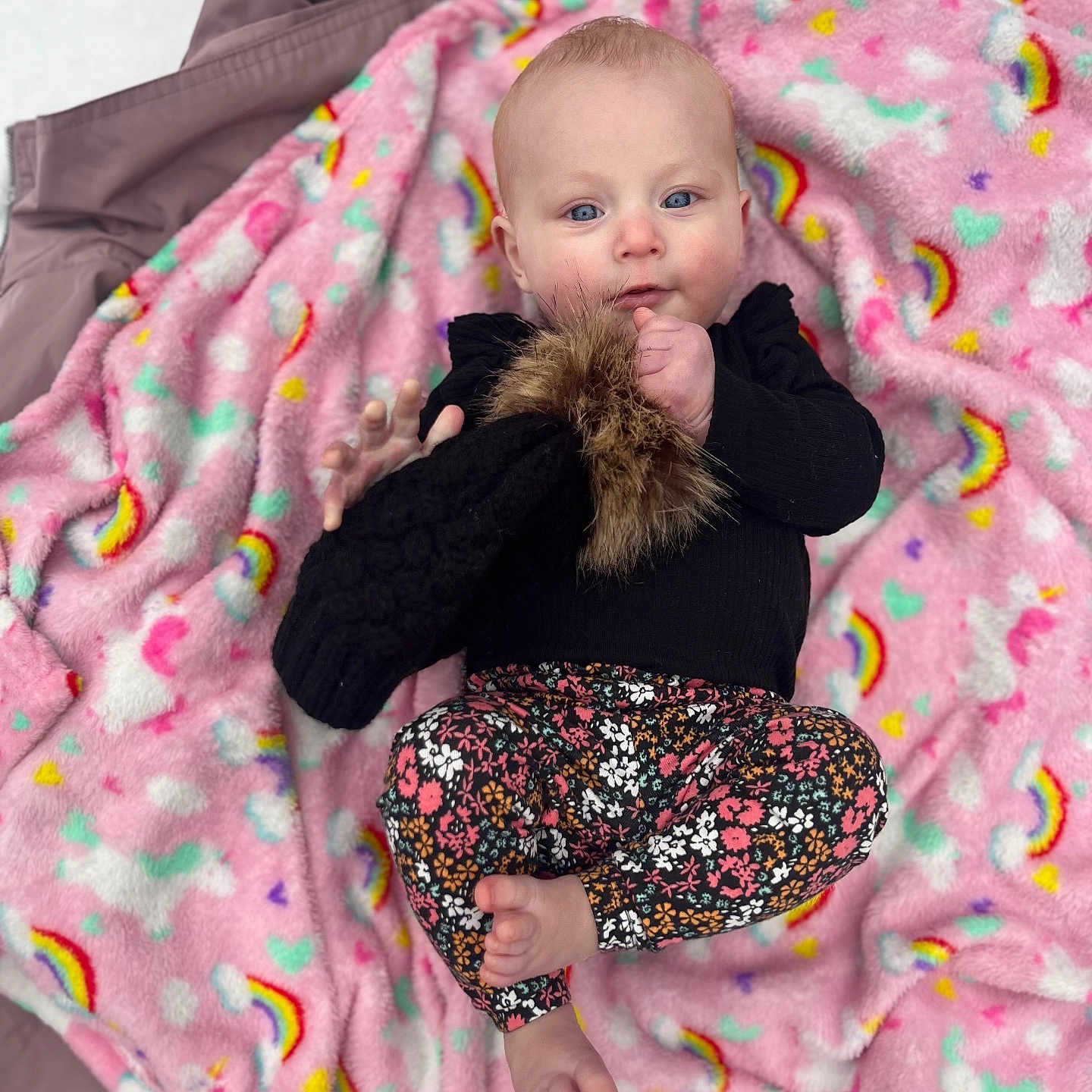 Brooklyn joined the competition — help win amazing prizes! baby, bed, blanket, face, furniture, head, person, photography, portrait, quilt