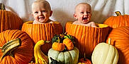 Madison And Melanie joined the competition — help win amazing prizes! baby, pumpkin, orange, white_pumpkin, gourd, cute, smiling, child, fall, autumn, harvest, holiday, funny, cute_babies, orange_pumpkin, decor, seasonal, festival, happy, portrait