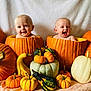 baby, pumpkin, orange, white_pumpkin, gourd, cute, smiling, child, fall, autumn, harvest, holiday, funny, cute_babies, orange_pumpkin, decor, seasonal, festival, happy, portrait