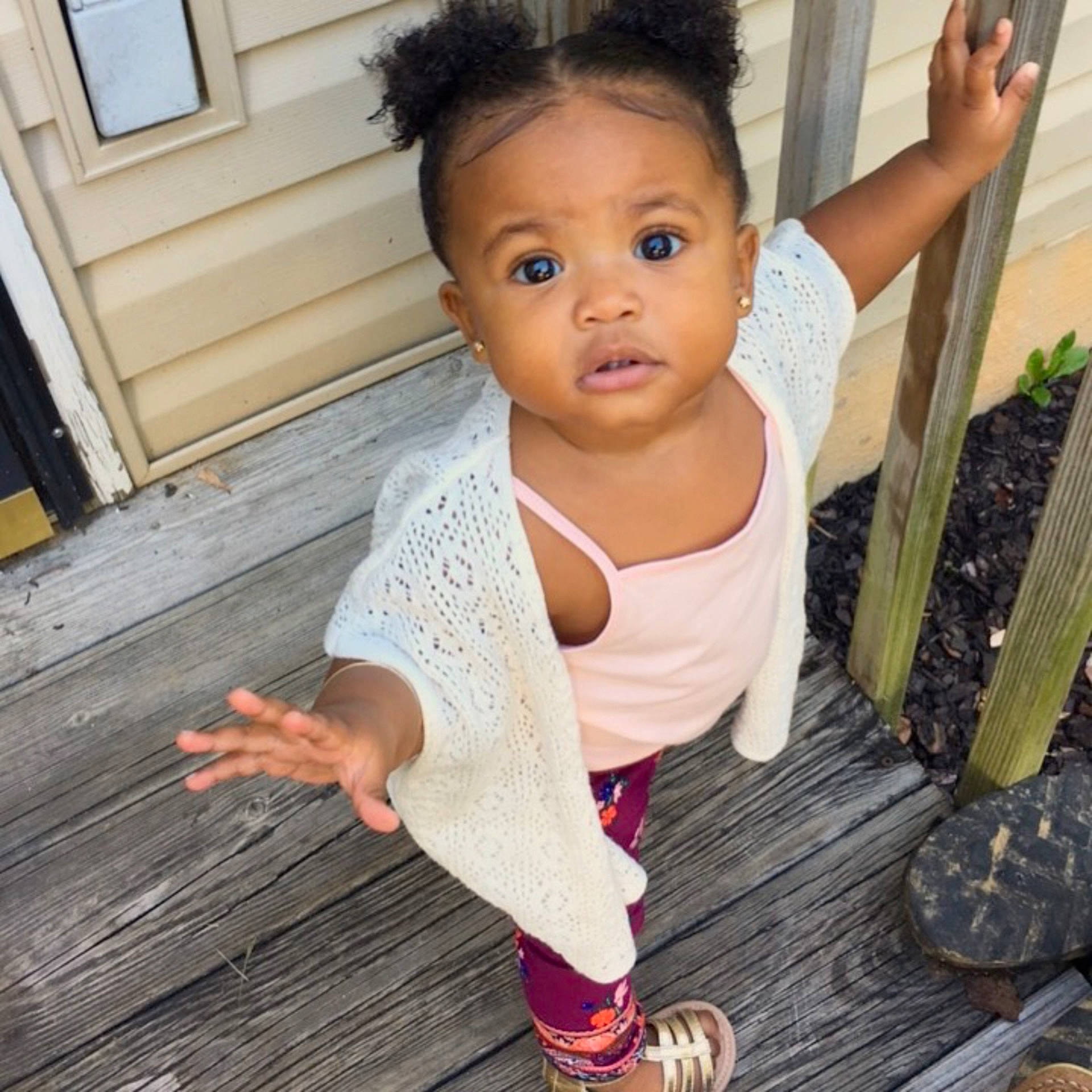 Aleena joined the competition — help win amazing prizes! abdomen, child, girl, infant, outerwear, person, shoulder, textile, toddler, trunk