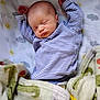Elieh joined the competition — help win amazing prizes! newborn, baby, sleeping, striped_clothing, blanket, bed, infant, cute, peaceful, cozy, child, soft, animal_print, pattern, nursery, resting, head, face, pajamas, indoors