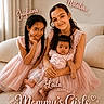 Laila is registered to the contest to win money with this photo: baby, braids, child, couch, cozy, cute, family, girl, happy, indoor, long_hair, love, motherhood, pink_dress, portrait, sitting, smile, toddler, tulle, young