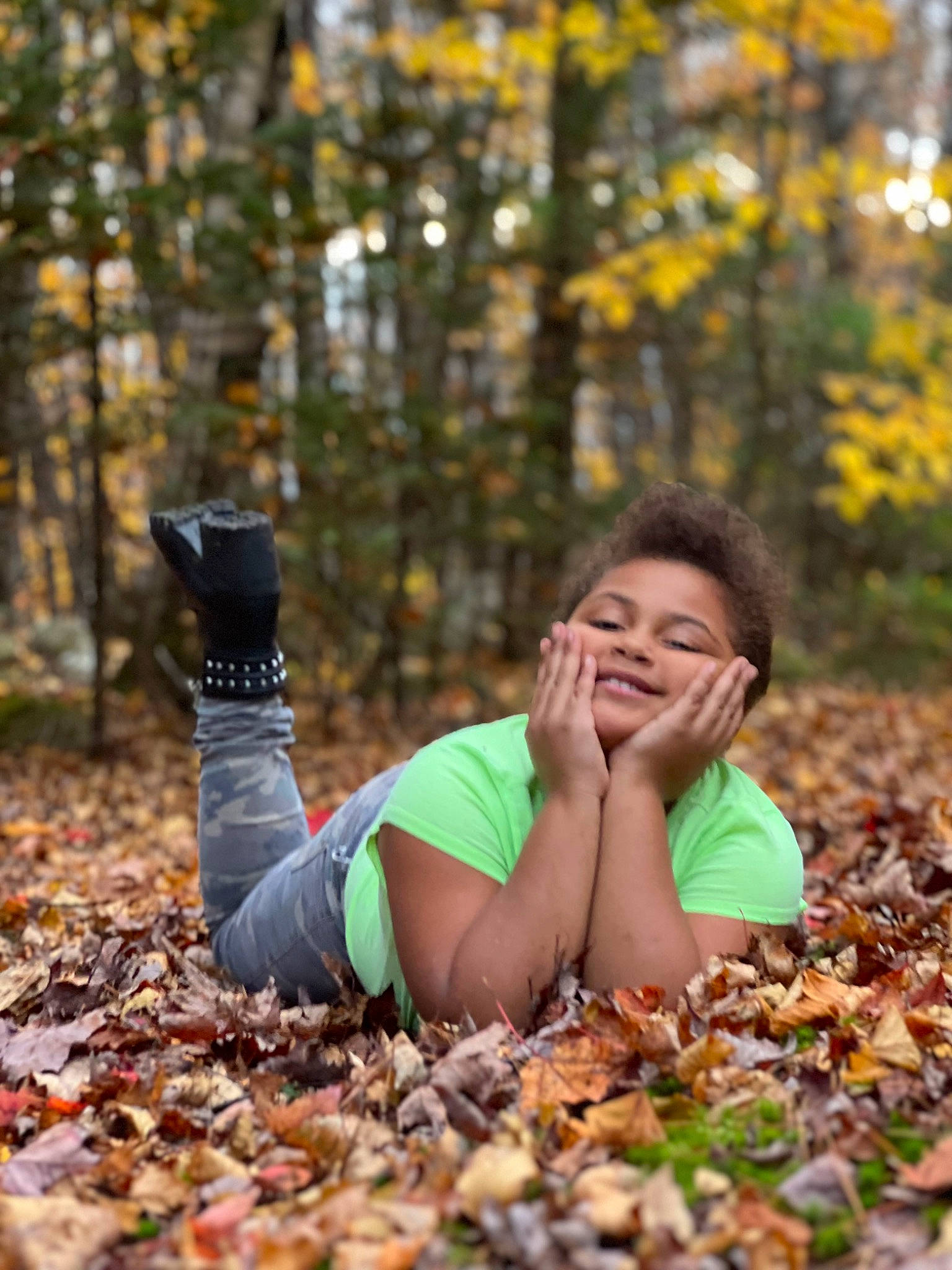 Bel-rose is registered to the contest to win money with this photo: branch, brown_hair, deciduous, flash_photography, forest, grass, happy, human_leg, joy, landscape, leisure, natural_environment, natural_landscape, people_in_nature, person, plant, smile, sunlight, tree, trunk