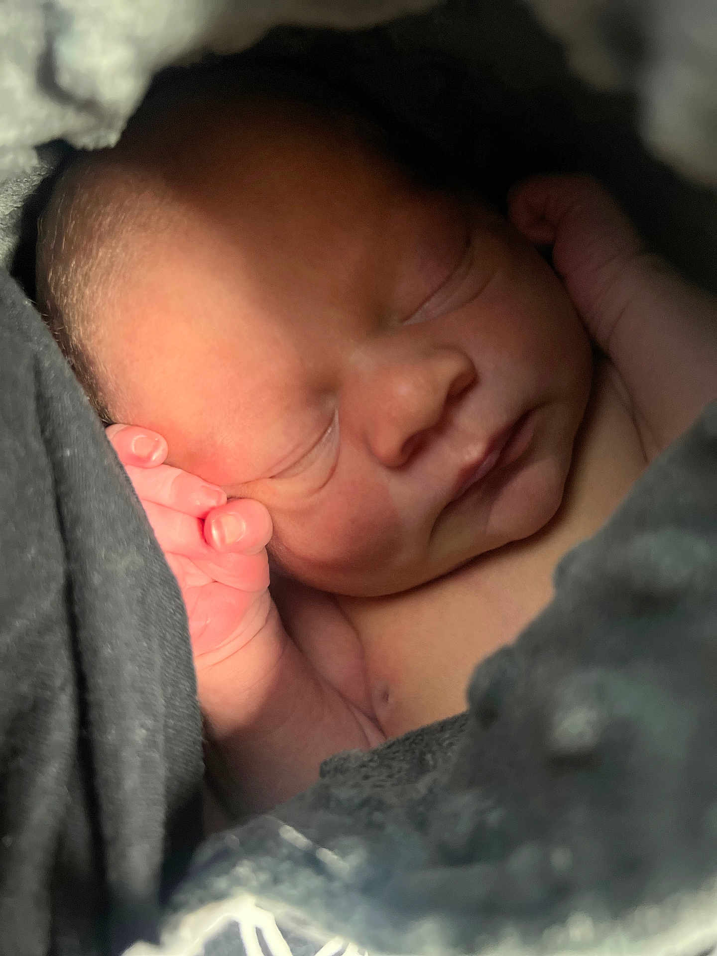 Sylus joined the competition — help win amazing prizes! newborn, baby, sleeping, hand, face, blanket, soft, skin, peaceful, closeup, wrapped, infant, cute, tiny, resting, cozy, portrait, indoors, warm_light, delicate