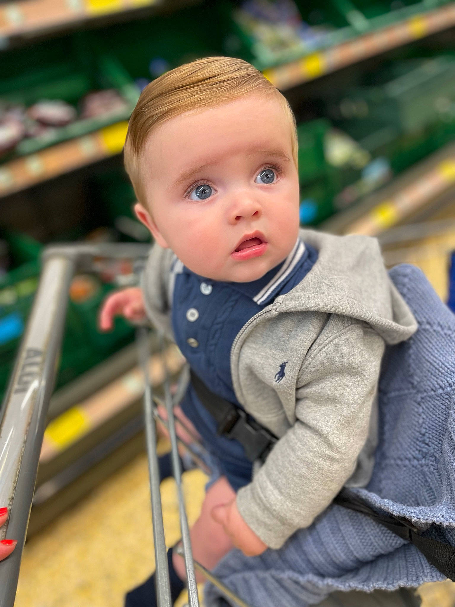 Louie joined the competition — help win amazing prizes! baby, baby_carriage, baby_products, baby_toddler_clothing, cheek, child, city, electric_blue, fun, happy, human_body, iris, jacket, leisure, outerwear, person, recreation, shelf, skin, surprise