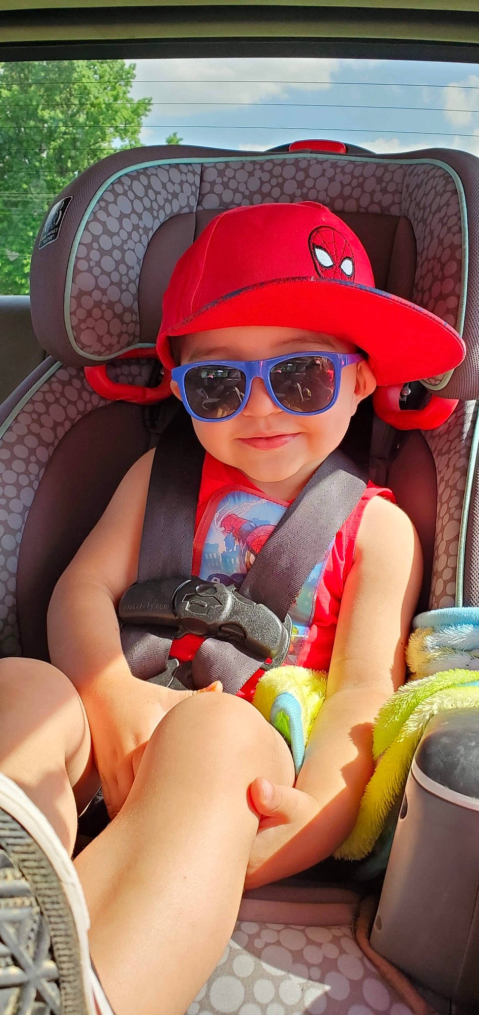 Preston joined the competition — help win amazing prizes! cap, comfort, cool, dress, eyewear, fun, glasses, goggles, hat, headwear, human_body, joy, leg, lip, mouth, person, red, skin, summer, sun_hat