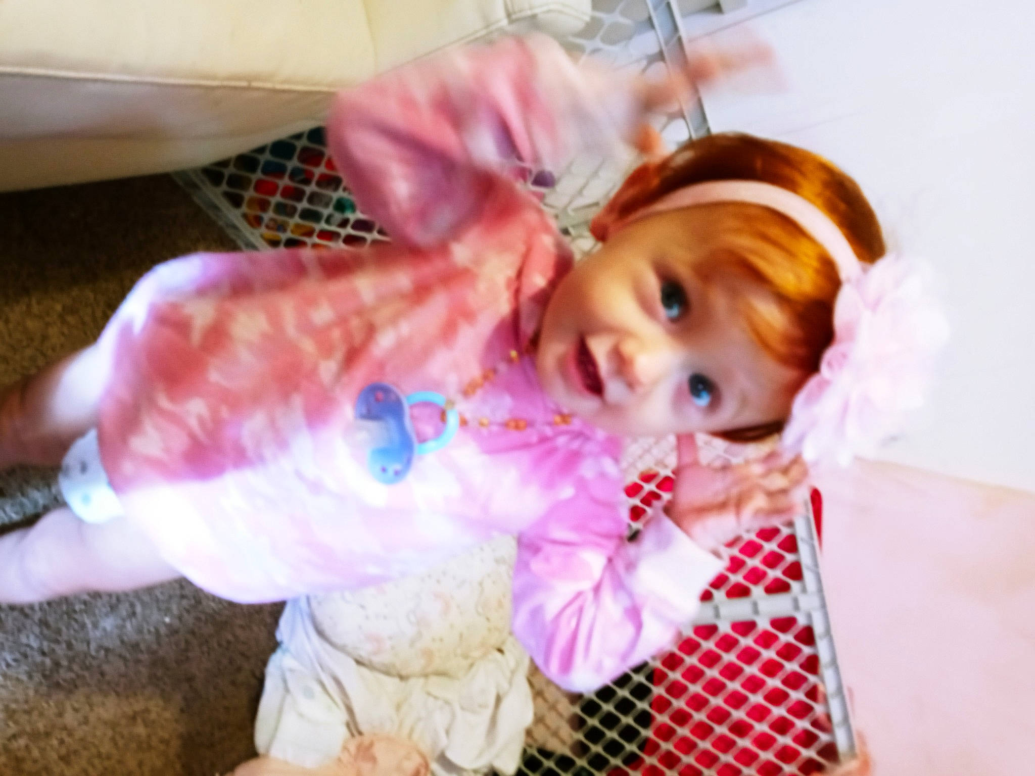 Cynthia joined the competition — help win amazing prizes! baby, baby_products, baby_toddler_clothing, child, costume, event, fashion_accessory, fun, fur, happy, magenta, pattern, person, pink, plaid, room, sleeve, tartan, toddler, toy