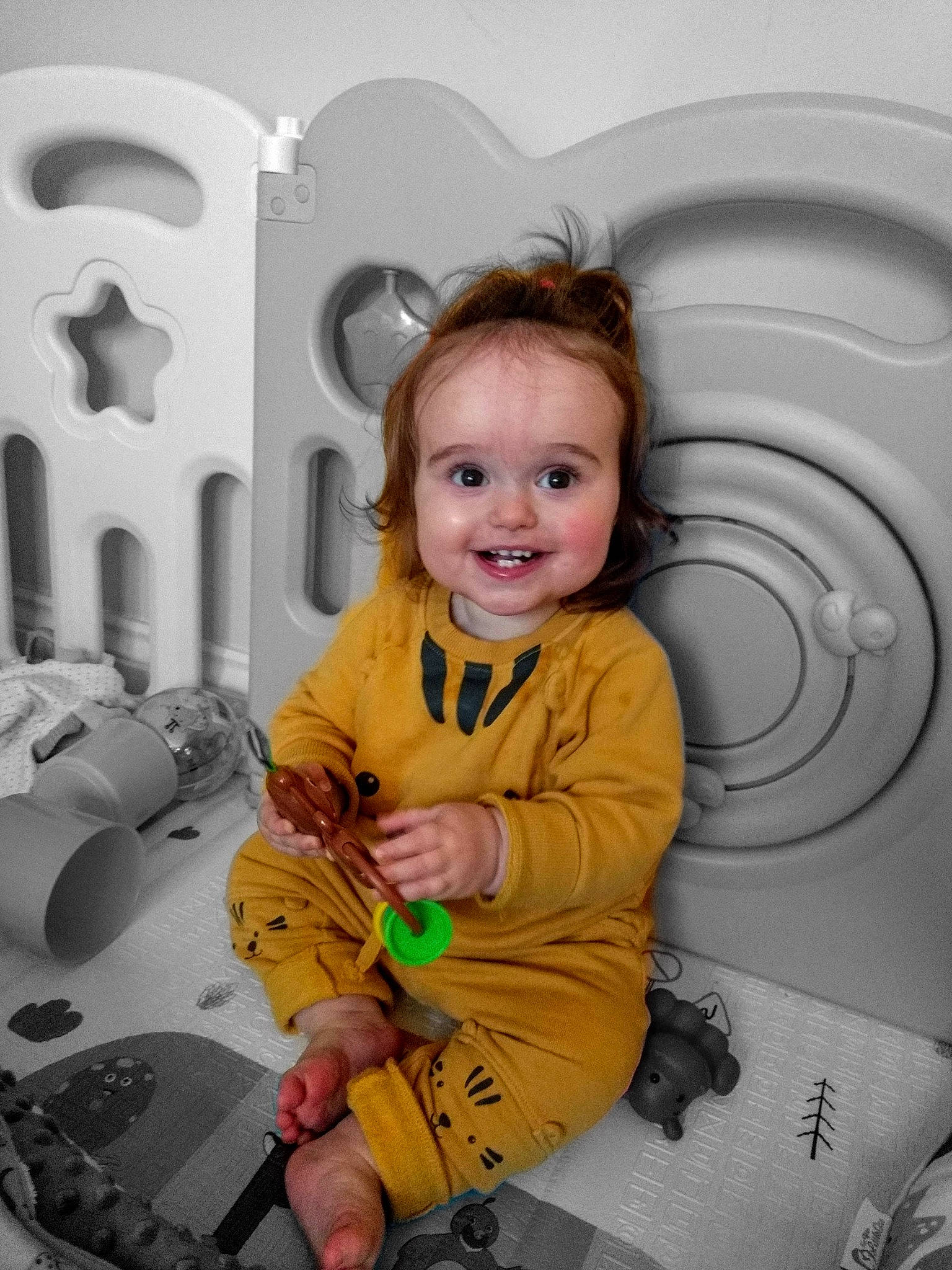 Ayda joined the competition — help win amazing prizes! baby, baby_toddler_clothing, chair, child, flash_photography, flooring, fun, hair, happy, joy, person, photograph, play, portrait_photography, product, room, sitting, sleeve, smile, snapshot