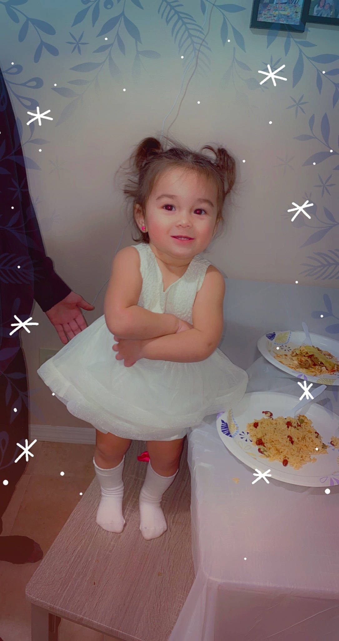 Cienna joined the competition — help win amazing prizes! baby_toddler_clothing, child, dishware, dress, event, flash_photography, food, fun, happy, human_body, human_leg, joy, person, pink, plate, platter, recipe, room, smile, standing