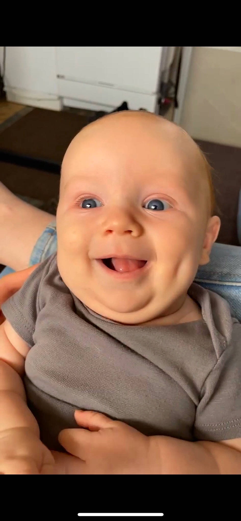 Knox is registered to the contest to win money with this photo: baby, baby_toddler_clothing, cheek, child, comfort, eye, eyebrow, finger, gesture, happy, iris, joy, lip, mouth, nose, person, skin, sleeve, smile, thumb