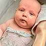 baby, infant, face, skin, water, bath, towel, hand, blanket, expression, child, cute, newborn, portrait, soft, relaxation, comfort, indoors, closeup, person
