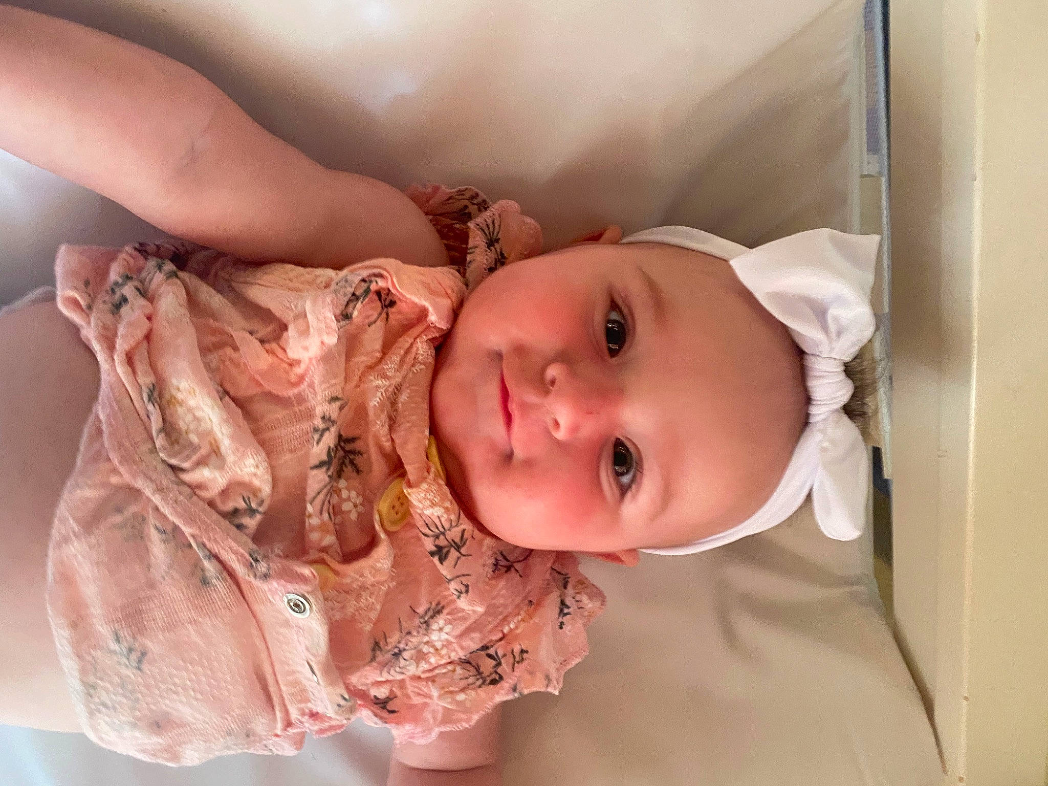 Rosemary is registered to the contest to win money with this photo: baby, baby_products, baby_toddler_clothing, cheek, child, eyebrow, eyelash, finger, hair, hand, happy, headgear, human_body, iris, lip, nose, person, pink, skin, sleeve