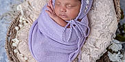 Sandra Isabelle joined the competition — help win amazing prizes! newborn, baby, sleeping, basket, blanket, knit, bonnet, lace, flowers, soft, cozy, portrait, infant, wrapped, resting, cute, peaceful, delicate, blue_background, woven