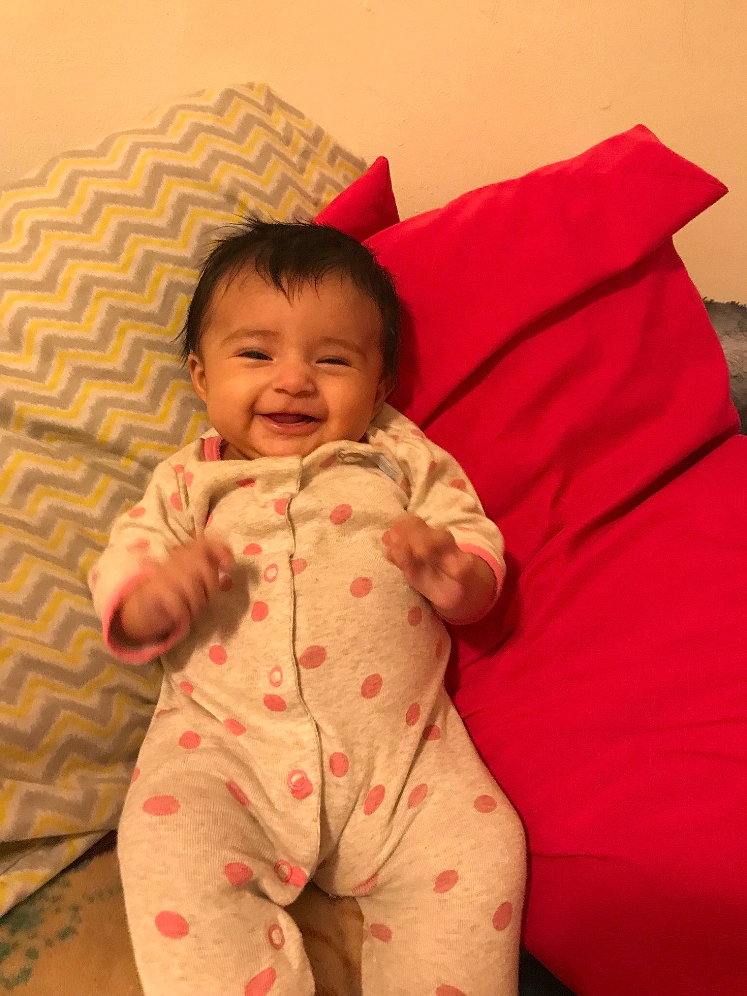 Araceli joined the competition — help win amazing prizes! baby, baby_toddler_clothing, cheek, child, joy, person, pink, skin, smile, toddler