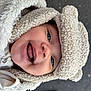 Remi joined the competition — help win amazing prizes! baby, child, closeup, coat, cute, expression, eyes, face, footwear, happy, hat, jacket, mouth, outdoor, outerwear, person, portrait, smiling, teddy_bear_hat, winter_clothing