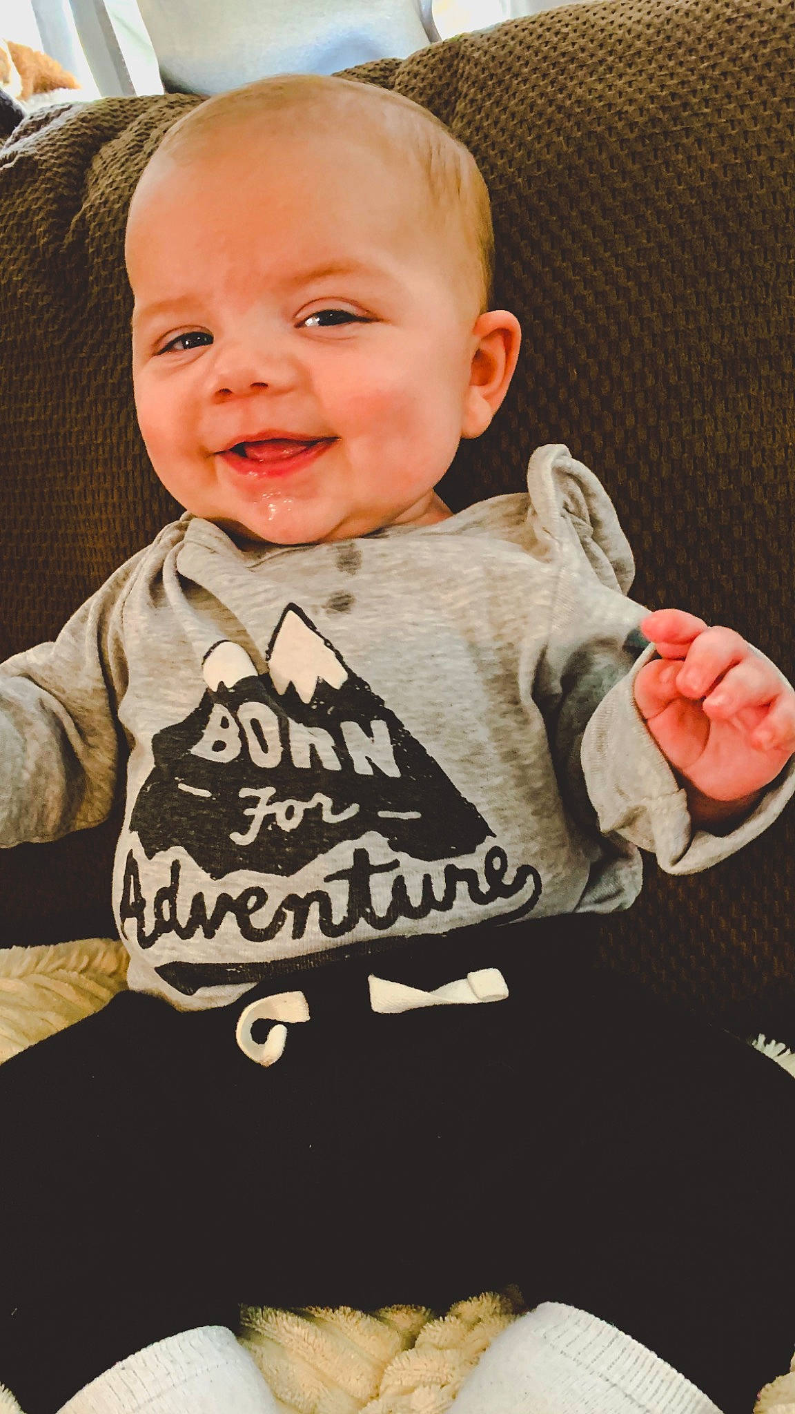 Bruce joined the competition — help win amazing prizes! arm, baby, baby_products, baby_toddler_clothing, cheek, chin, comfort, cool, eye, facial_expression, finger, happy, human_body, iris, outerwear, person, skin, sleeve, smile, t_shirt