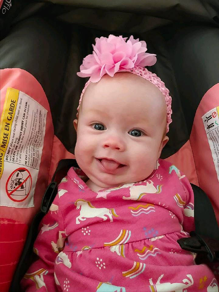 Ella is registered to the contest to win money with this photo: baby, baby_toddler_clothing, cap, cheek, cool, eye, eyebrow, eyelash, facial_expression, happy, head, headband, headpiece, headwear, iris, magenta, person, pink, skin, smile