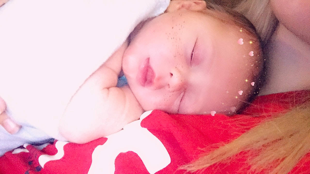 Waylon joined the competition — help win amazing prizes! baby, baby_sleeping, beauty, bedtime, cheek, child, close_up, eye, face, hand, head, lip, mouth, nap, neck, nose, person, pink, skin, sleep