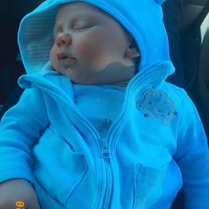 Waylon is registered to the contest to win money with this photo: baby, blue, child, cool, electric_blue, headgear, hoodie, outerwear, toddler, turquoise, winter