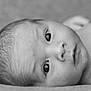 Mason joined the competition — help win amazing prizes! baby, newborn, face, close_up, black_and_white, infant, skin, eyes, head, lying_down, portrait, cute, soft, hair, expression, child, young, newborn_baby, monochrome, baby_face