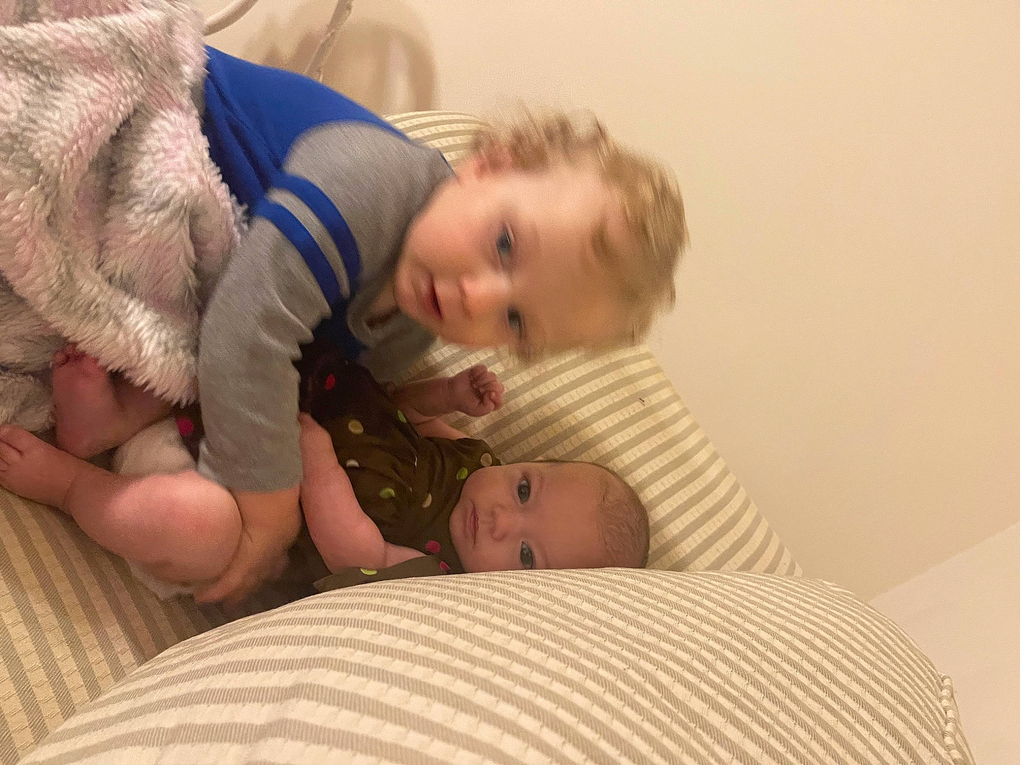 Gracelynn joined the competition — help win amazing prizes! abdomen, baby, baby_sleeping, baby_toddler_clothing, bedtime, cheek, child, comfort, couch, elbow, finger, flooring, fun, gesture, happy, linens, person, room, sitting, skin