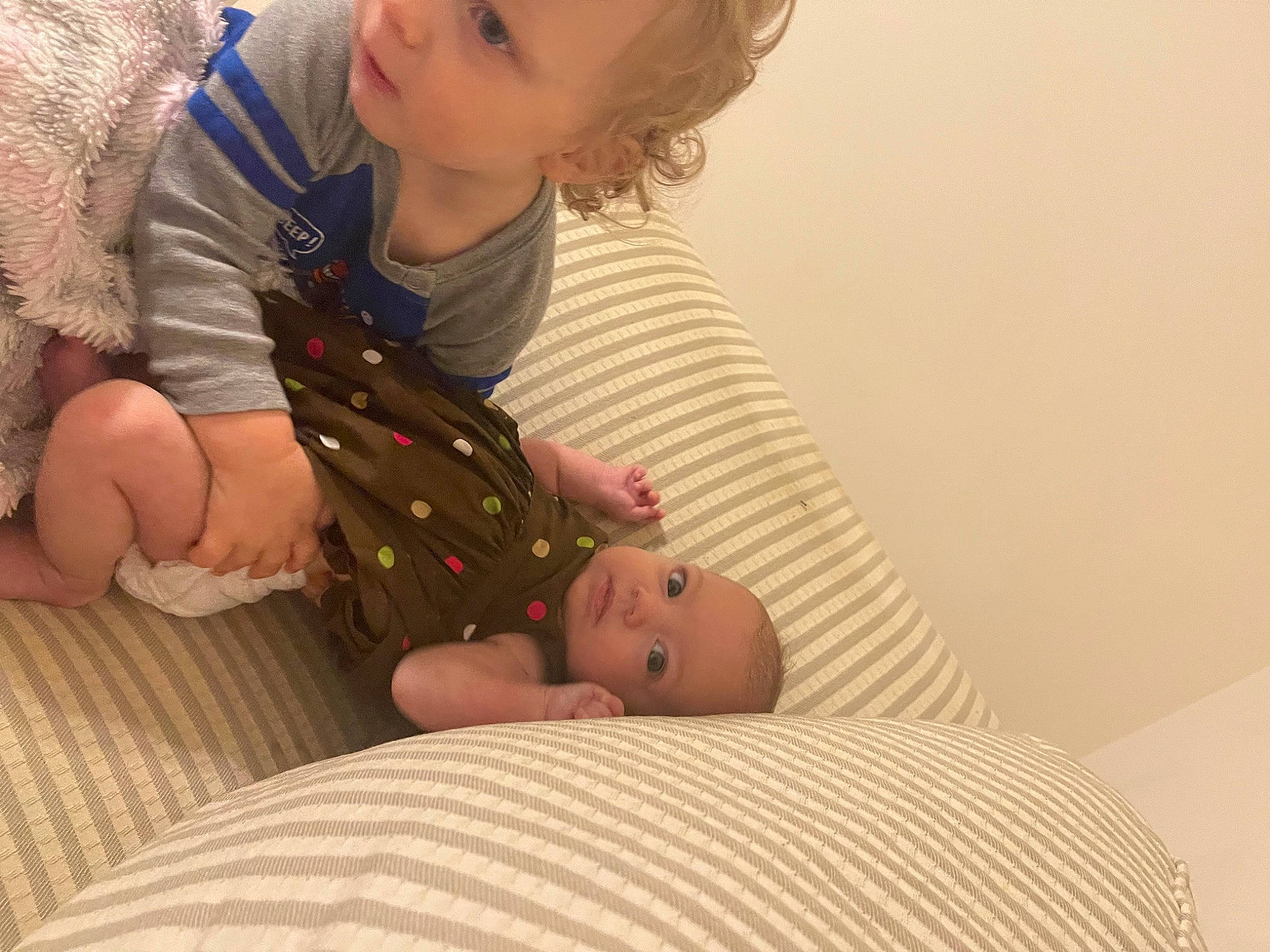 Gracelynn joined the competition — help win amazing prizes! baby, baby_toddler_clothing, child, comfort, elbow, eye, face, finger, flooring, head, joint, leg, linens, mouth, nose, person, skin, sleeve, sock, thigh