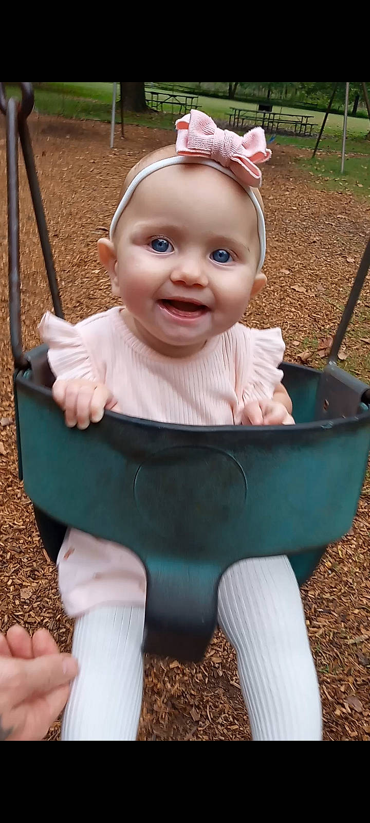 Luna joined the competition — help win amazing prizes! baby, bodypart, device, face, grass, happy, head, nature, outdoorplayarea, outdoors, park, person, photography, plant, playarea, portrait, shovel, swing, tool, toy