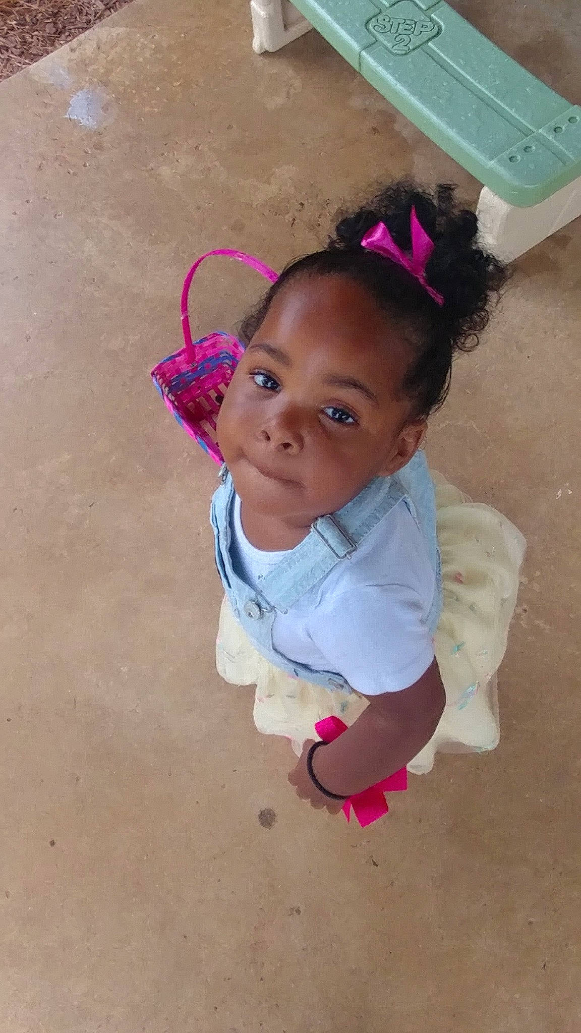 Clarice is registered to the contest to win money with this photo: cheek, child, fun, hair_accessory, head, person, pink, play, skin, smile, toddler