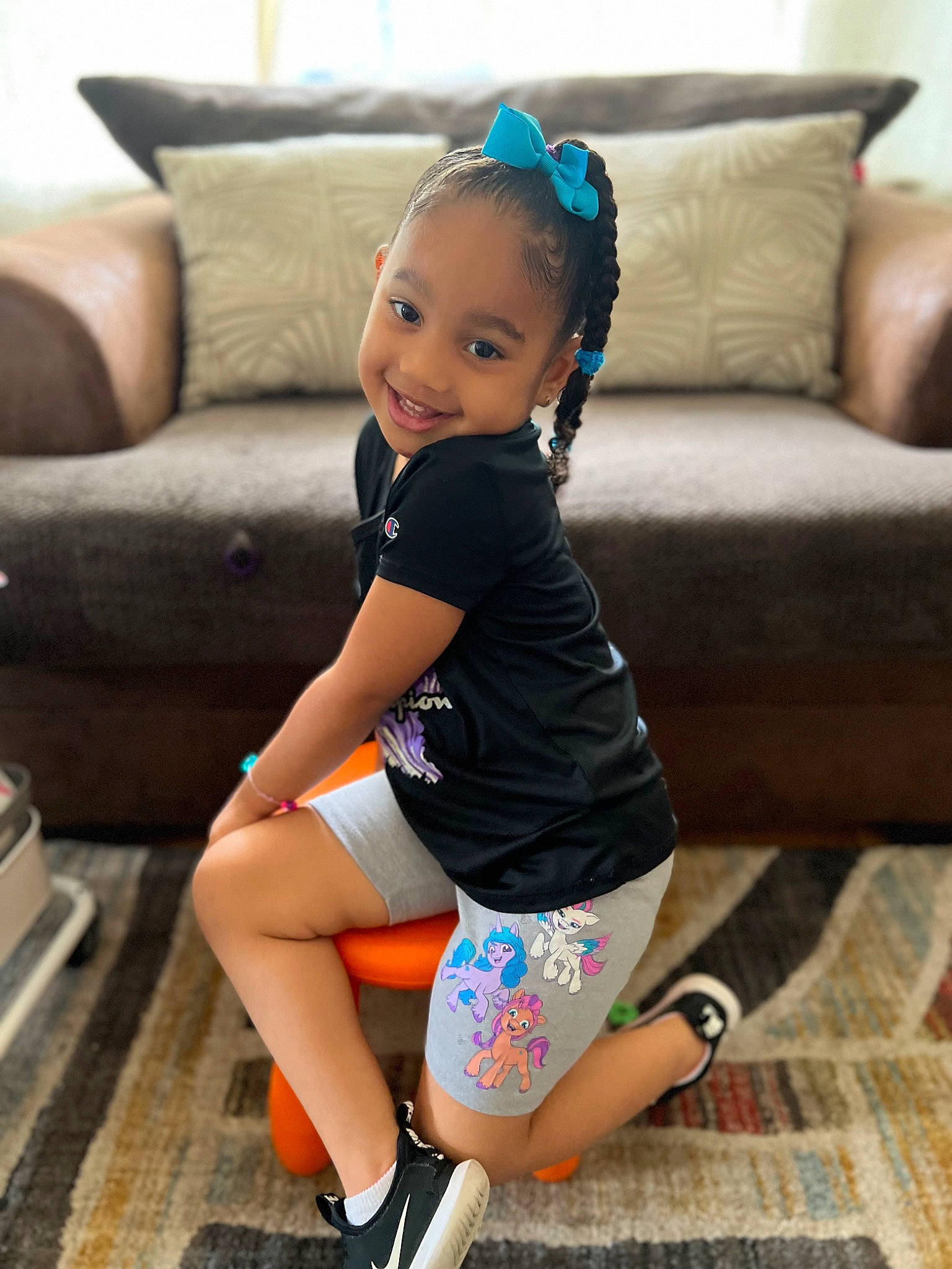 Alina joined the competition — help win amazing prizes! abdomen, blue, calf, comfort, couch, electric_blue, foot, furniture, happy, human_leg, joy, knee, leisure, neck, person, sitting, sleeve, smile, sportswear, thigh